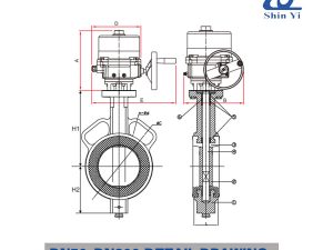 Cấu tạo của van bướm động cơ điện DN50~DN300