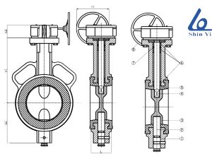 Cấu tạo của van bướm tay quay ShinYi