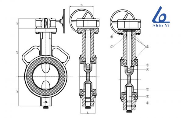 Cấu tạo của van bướm tay quay ShinYi