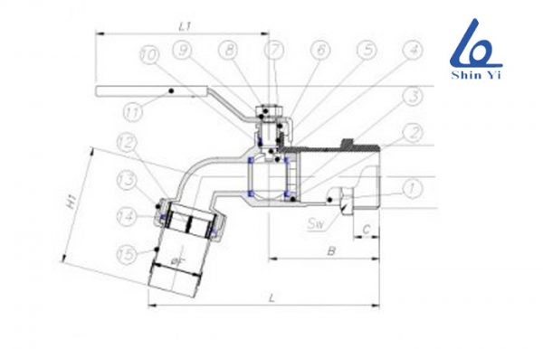 Cấu tạo van vòi tưới vườn ShinYi chính hãng