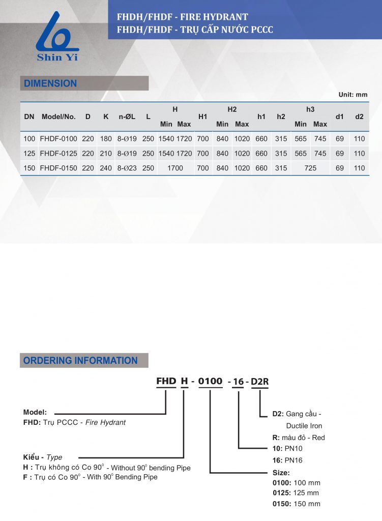 Cấu tạo trụ cấp nước PCCC ShinYi