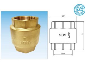 Cấu tạo cảu van 1 chiều đồng lò xo nêm đồng MBV