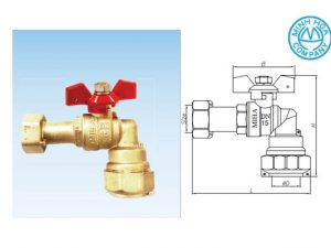 Cấu tạo của sản phẩm van góc đồng liên hợp 5D tay bướm hợp kim