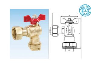 Cấu tạo của sản phẩm van góc đồng tay bướm hợp kim lắp trước đồng hồ