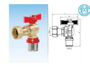 Cấu tạo của sản phẩm van góc đồng tay bướm lắp trước đồng hồ