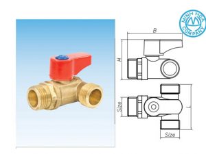 Cấu tạo của van bi đồng ren 3 ngả Miha