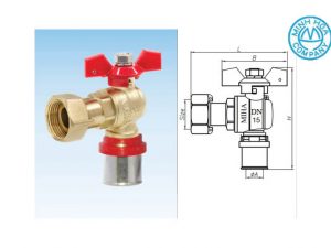 Cấu tạo của van góc đồng nối bấm tay bướm hợp kim - Van đồng Minh Hòa