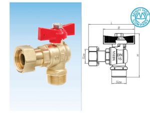 Cấu tạo của van góc đồng tay bướm có van 1 chiều lắp trước đồng hồ