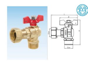 Cấu tạo của van góc tay bướm hợp kim lắp trước đồng hồ - Van đồng Minh Hòa