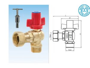 Cấu tạo của van góc tay khóa lắp sau đồng hồ