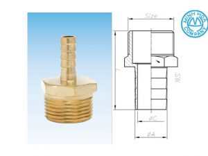 Cấu tạo nối nhanh ống mềm bằng đồng ren ngoài