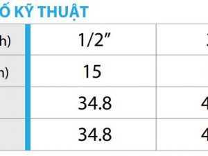 Thông số kỹ thuật của sản phẩm cút đồng ren trong