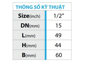 Thông số kỹ thuật của van bi đồng ren 3 ngả Miha