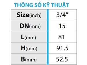 Thông số kỹ thuật của van góc tay khóa lắp sau đồng hồ