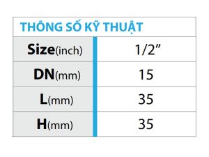 Thông số kỹ thuật cút đồng ren ngoài