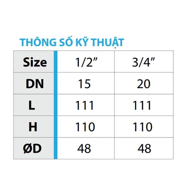 Thông số kỹ thuật vòi nhựa núm vặn 90 độ nối ống mềm MH