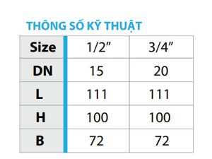 Thông số kỹ thuật vòi nhựa tay gạt Ceramic