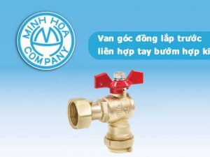 Van góc đồng lắp trước đồng hồ liên hợp tay bướm hợp kim - Van góc đồng Minh Hòa