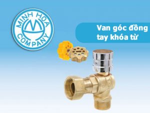 Van góc đồng tay khóa từ - Van góc đồng Minh Hòa chính hãng